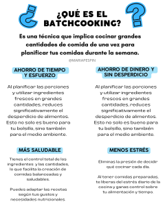 el batchcooking para coemr saludable